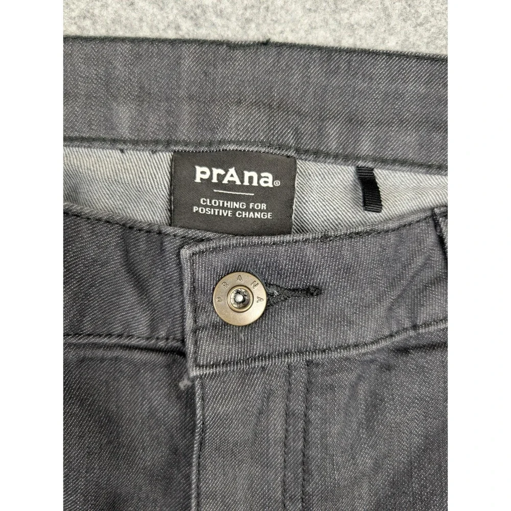 Prana Women Charcoal Gray Organic Cotton Stretch Straight Leg Pants Size 8‎ RG
